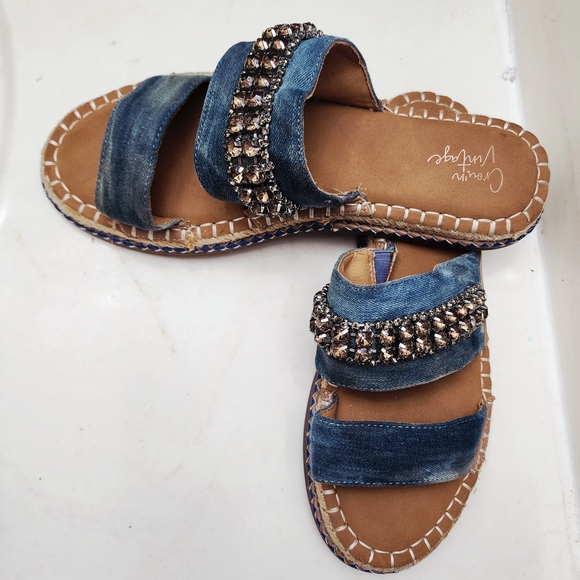 Blue Denim Sandals - Picture 2 of 4